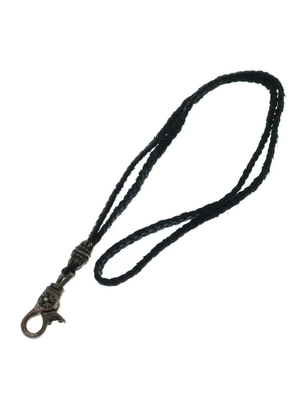 Chrome Hearts CH Lanyars Lanyard Cross Clip Holder Necklace Black Silver